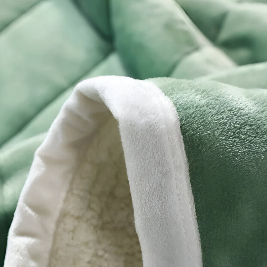 Koc Dwustronny Sherpa Fleece z Pikowaną Powierzchnią