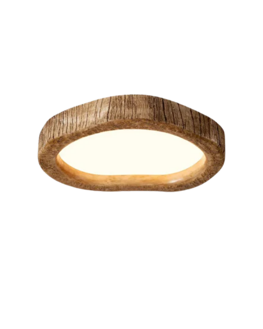 Lampa Sufitowa Boho z Organiczną Ramą w Stylu Drewna
