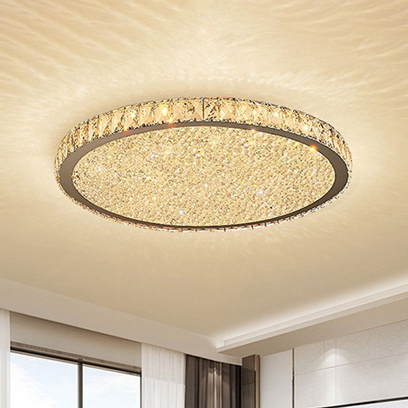 Lampa Sufitowa Glamour z Kryształami i Okrągłą Konstrukcją