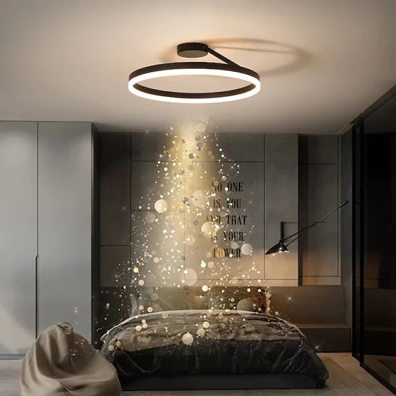 Lampa Sufitowa Minimalistyczna z Okrągłym Pierścieniem i Ściemnianiem