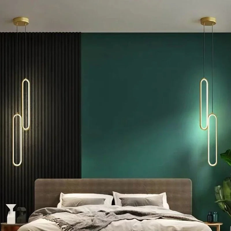 Lampa Wisząca Minimalistyczna z Wbudowanym LED i Owalnym Kloszem
