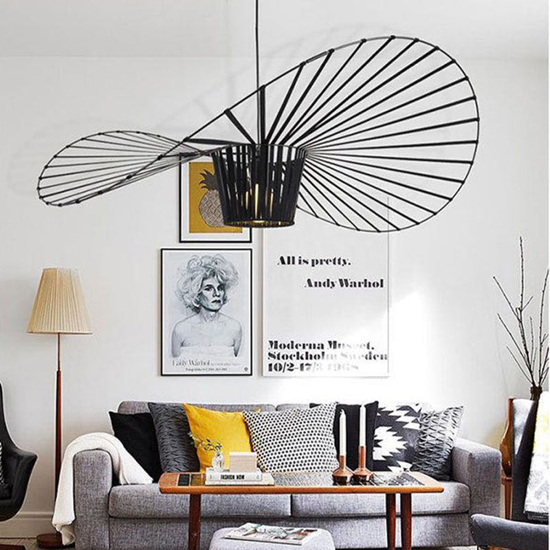 Lampa Wisząca Nowoczesna z Asymetrycznym Kloszem Drucianym