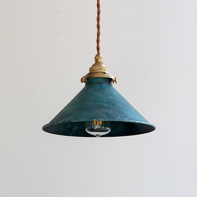Lampa Wisząca Vintage Rustykalny Styl z Metalowym Kloszem Stożkowym