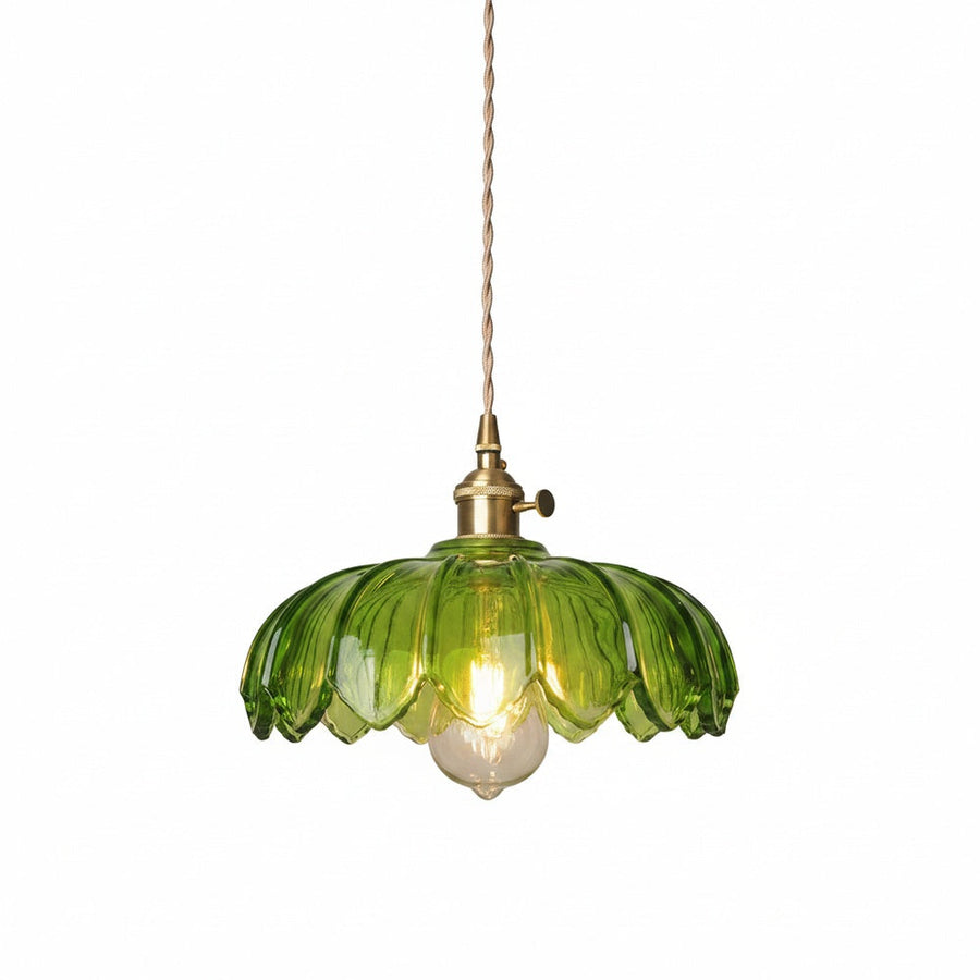 Lampa Wisząca Vintage z Kloszem w Kształcie Kwiatu
