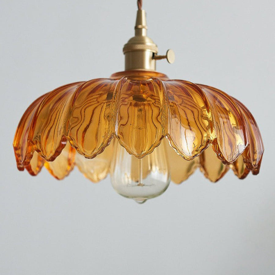Lampa Wisząca Vintage z Kloszem w Kształcie Kwiatu
