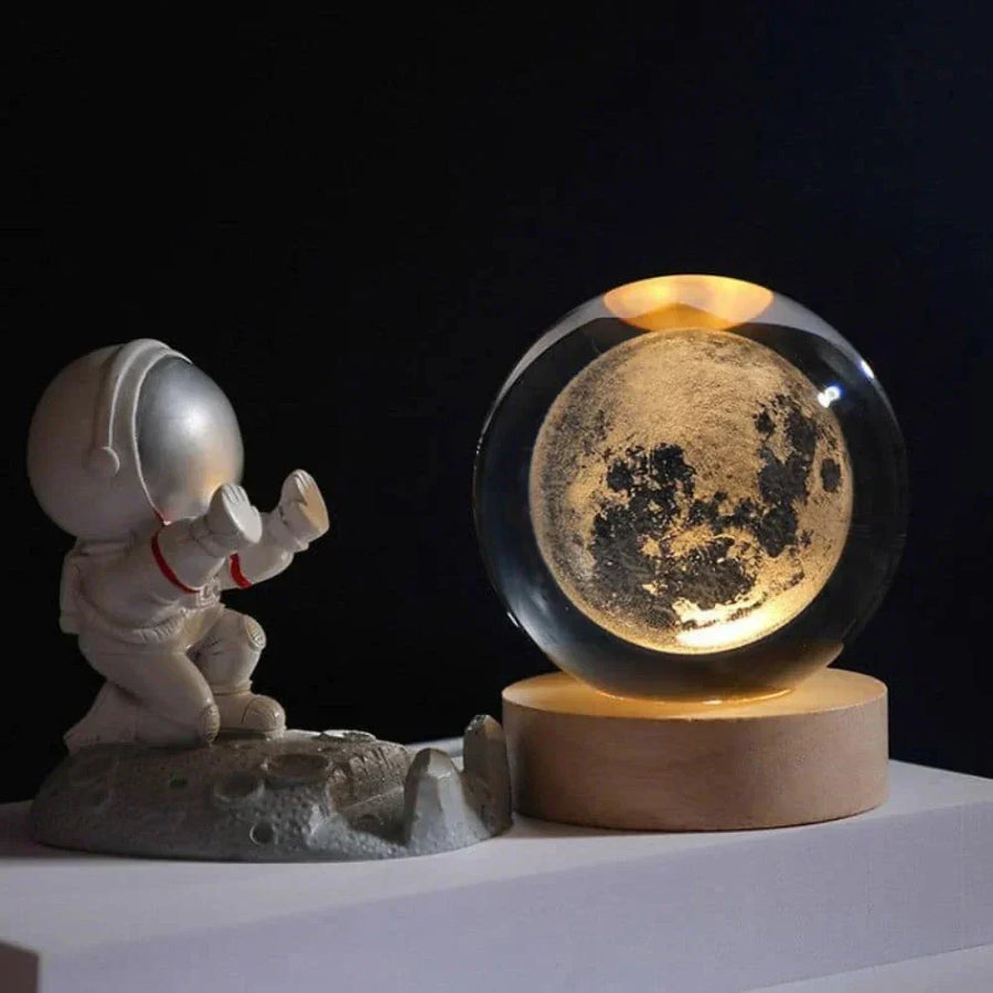 Lampka Nocna Kryształowa Kula z Grawerowaniem 3D LED USB