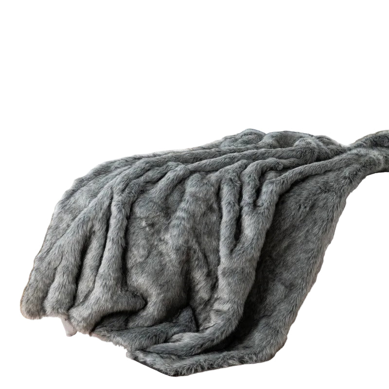 Narzuta z Futra Ekologicznego Faux Fur z Pluszową Fakturą