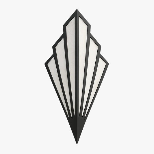 Kinkiet Art Deco z Geometrycznym Wzorem w Kształcie Wachlarza