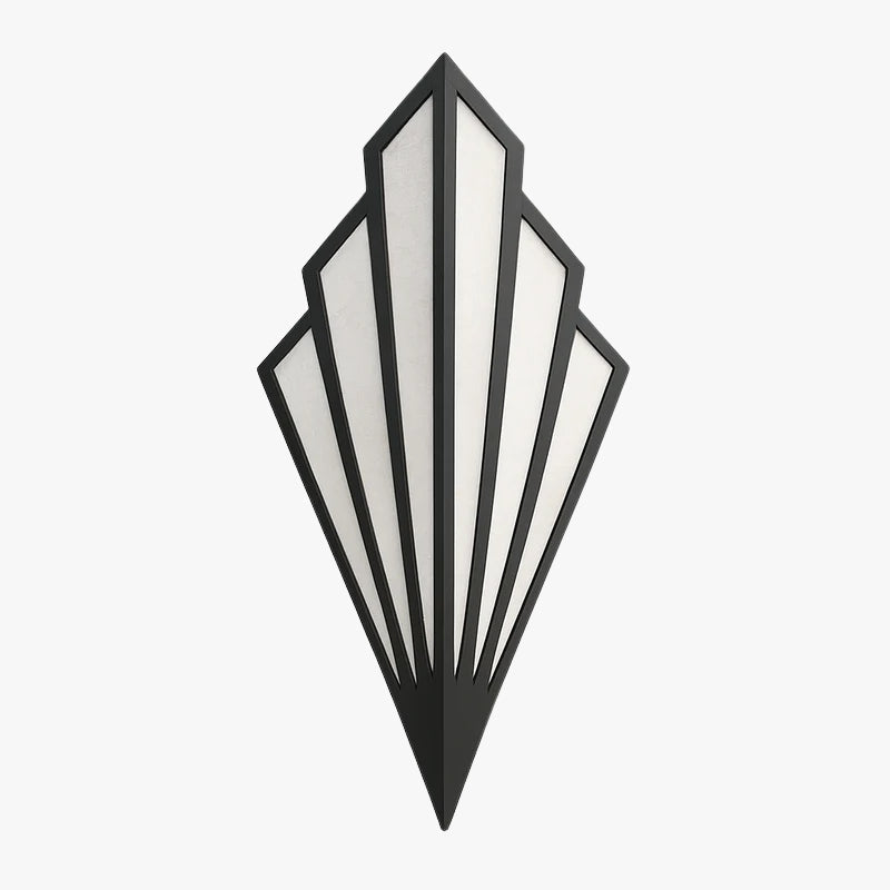 Kinkiet Art Deco z Geometrycznym Wzorem w Kształcie Wachlarza