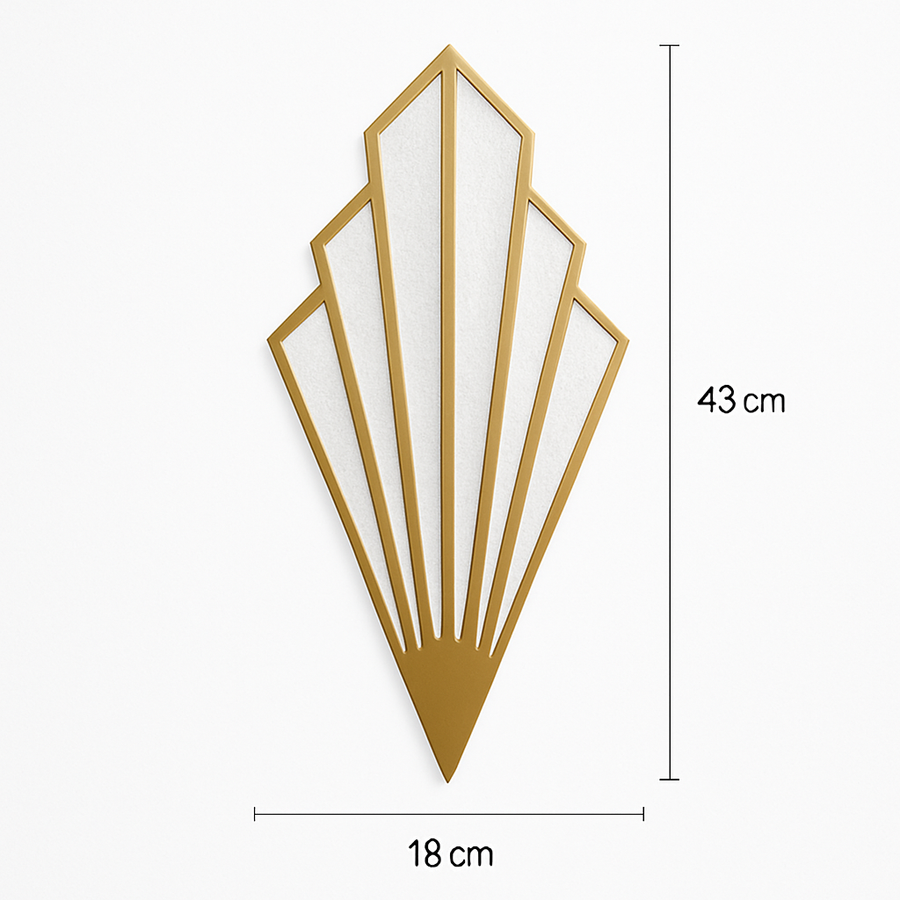 Kinkiet Art Deco z Geometrycznym Wzorem w Kształcie Wachlarza