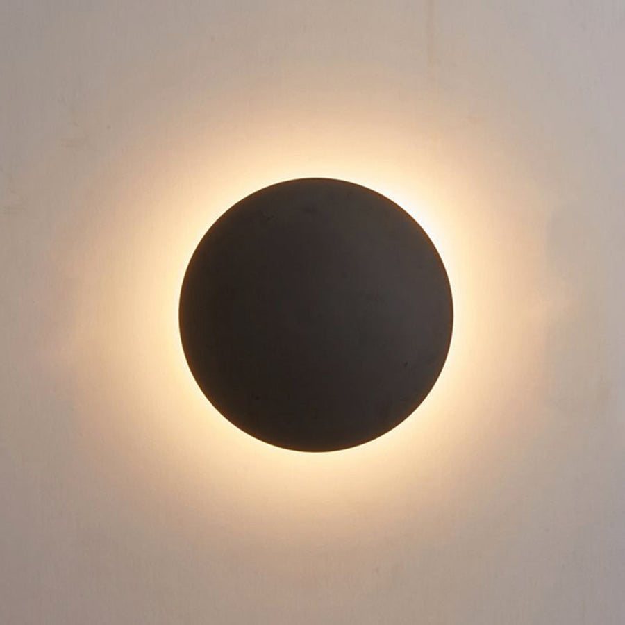 Kinkiet Ścienny Minimalistyczny z Okrągłą Tarczą i Podświetleniem Halo