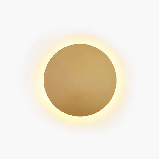 Kinkiet Ścienny Minimalistyczny z Okrągłą Tarczą i Podświetleniem Halo