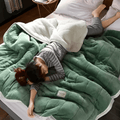 Koc Dwustronny Sherpa Fleece z Pikowaną Powierzchnią