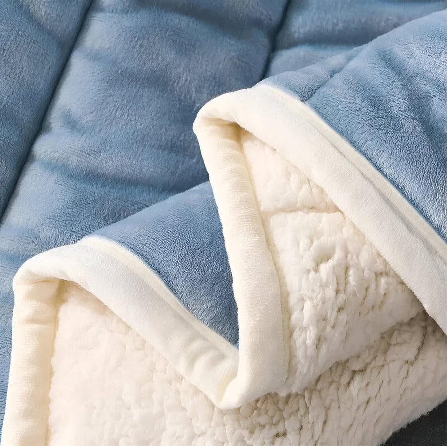 Koc Dwustronny Sherpa Fleece z Pikowaną Powierzchnią