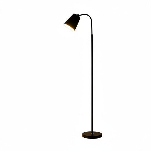 Lampa Podłogowa Skandynawska z Elastyczną Szyją i Okrągłą Podstawą