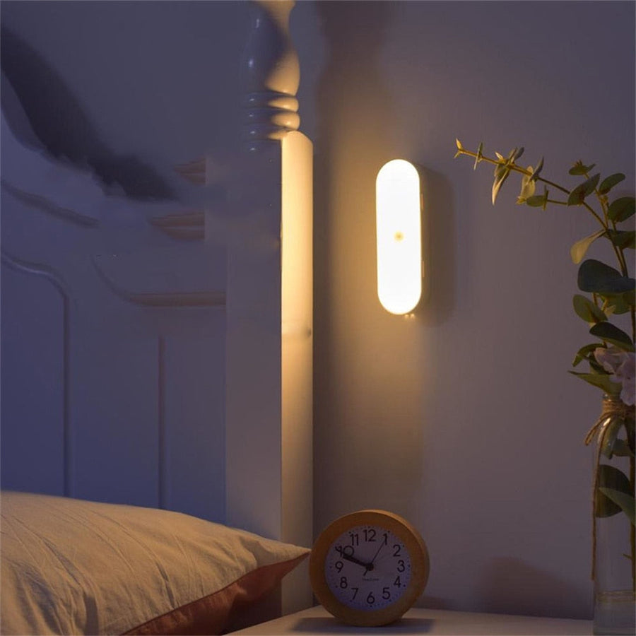 Lampa Ścienna Minimalistyczna z Czujnikiem Ruchu i Ładowaniem USB