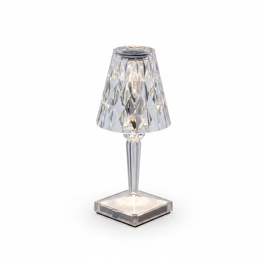 Lampa Stołowa Glamour z Kryształowym Kloszem i Dotykowym Sterowaniem