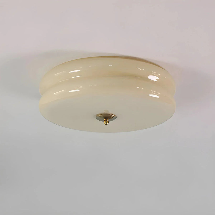 Lampa Sufitowa Art Deco z Okrągłym Kloszem w Stylu Vintage