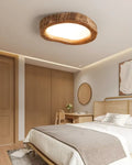 Lampa Sufitowa Boho z Organiczną Ramą w Stylu Drewna