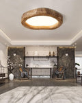Lampa Sufitowa Boho z Organiczną Ramą w Stylu Drewna