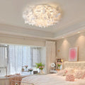 Lampa Sufitowa Glamour z Dekoracyjnymi Płatkami Kwiatów Flush Mount