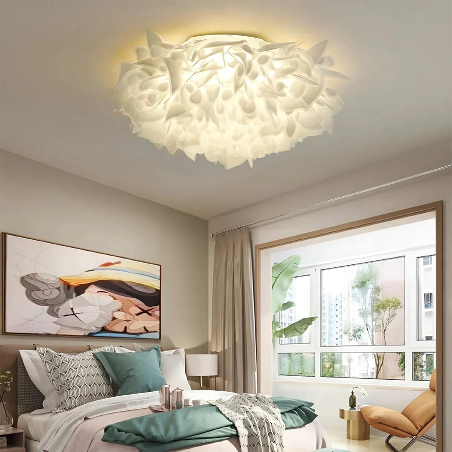 Lampa Sufitowa Glamour z Dekoracyjnymi Płatkami Kwiatów Flush Mount
