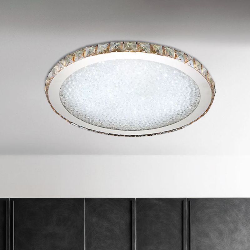 Lampa Sufitowa Glamour z Kryształami i Okrągłą Konstrukcją
