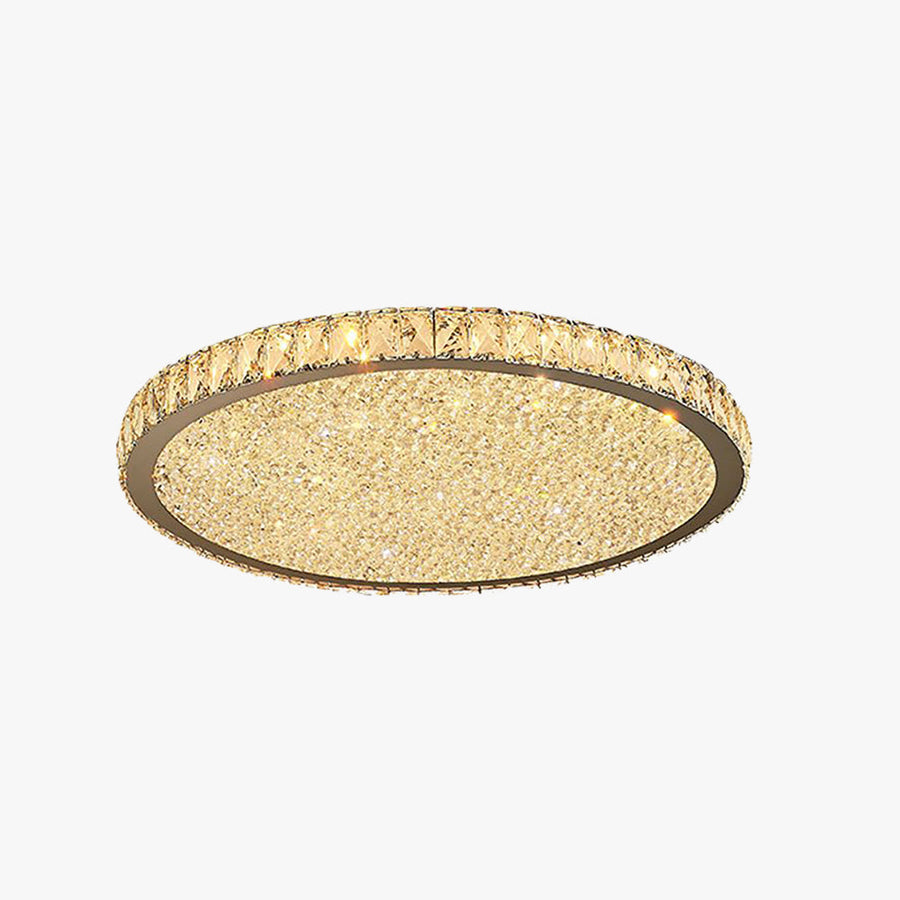 Lampa Sufitowa Glamour z Kryształami i Okrągłą Konstrukcją
