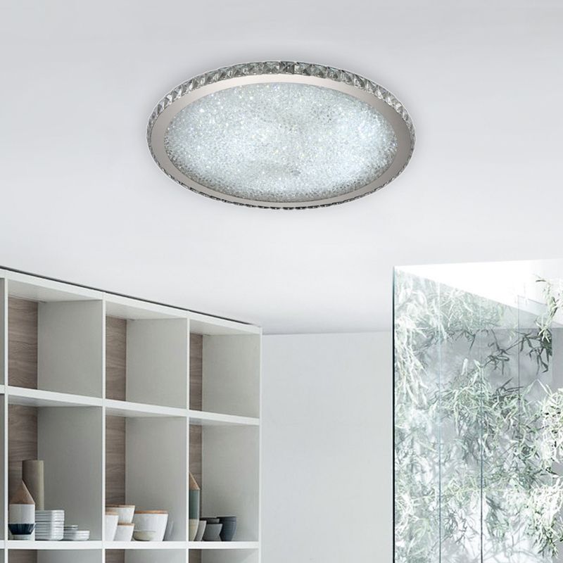 Lampa Sufitowa Glamour z Kryształami i Okrągłą Konstrukcją