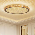 Lampa Sufitowa Glamour z Kryształami i Okrągłą Konstrukcją