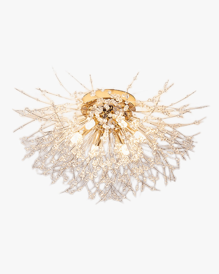Lampa Sufitowa Glamour z Kryształami w Kształcie Dmuchawca