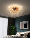 Lampa Sufitowa Glamour z Kryształami w Kształcie Dmuchawca