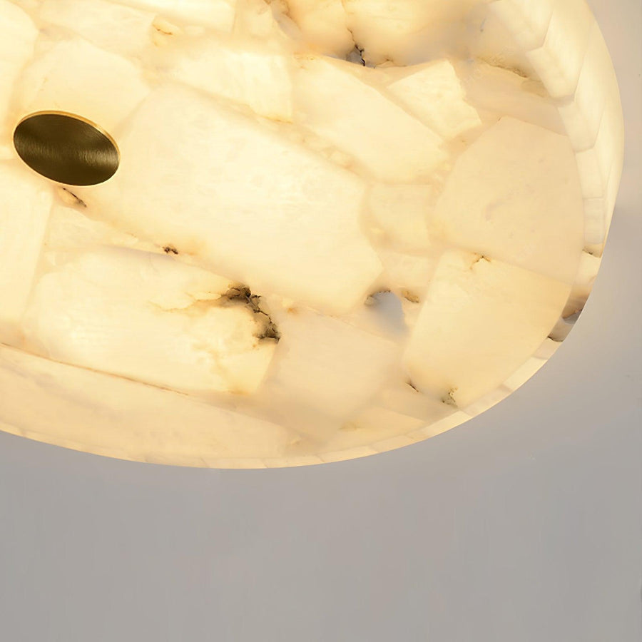 Lampa Sufitowa Minimalistyczna z Alabastrem i Okrągłą Kloszem