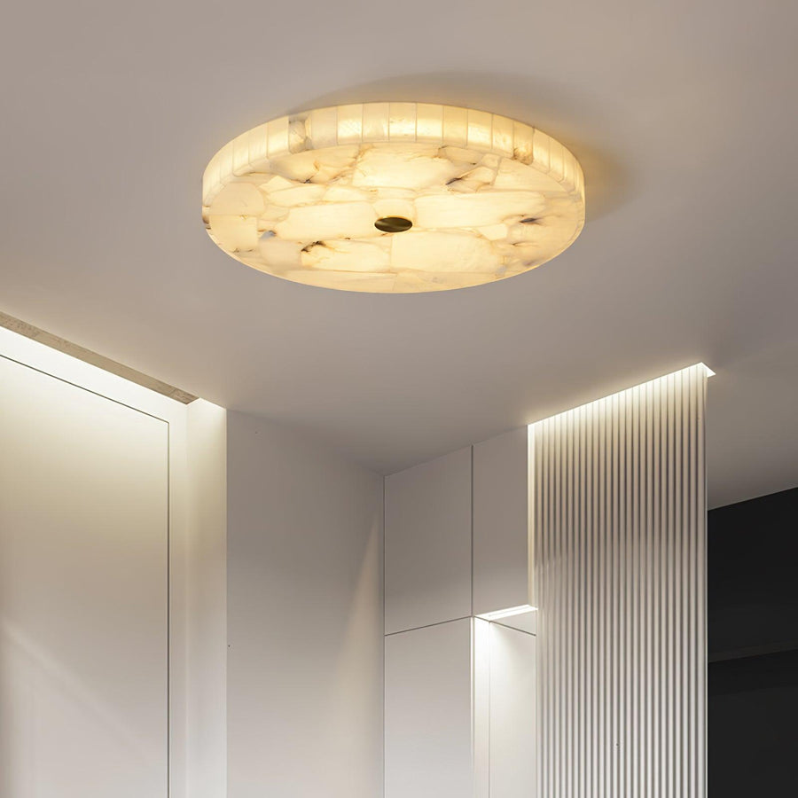 Lampa Sufitowa Minimalistyczna z Alabastrem i Okrągłą Kloszem