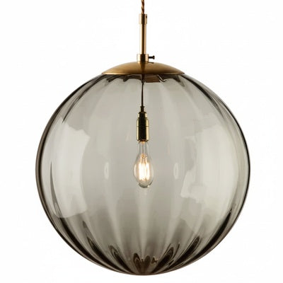 Lampa Wisząca Art Deco ze Szklanym Kloszem w Kształcie Kuli