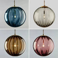 Lampa Wisząca Art Deco ze Szklanym Kloszem w Kształcie Kuli