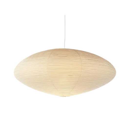 Lampa Wisząca Japandi z Papierowym Kloszem w Kształcie Elipsy