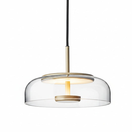 Lampa Wisząca Modernistyczna ze Szklanym Kloszem i Zintegrowanym Oświetleniem