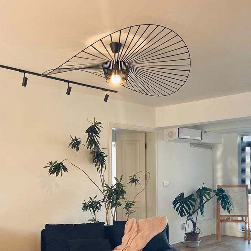 Lampa Wisząca Nowoczesna z Asymetrycznym Kloszem Drucianym