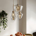 Lampa Wisząca Retro ze Szklanym Kloszem w Kształcie Diamentu