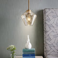 Lampa Wisząca Retro ze Szklanym Kloszem w Kształcie Diamentu
