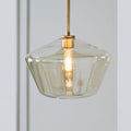 Lampa Wisząca Retro ze Szklanym Kloszem w Kształcie Diamentu
