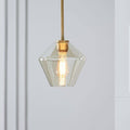 Lampa Wisząca Retro ze Szklanym Kloszem w Kształcie Diamentu
