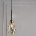 Lampa Wisząca Retro ze Szklanym Kloszem w Kształcie Diamentu