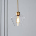 Lampa Wisząca Retro ze Szklanym Kloszem w Kształcie Diamentu