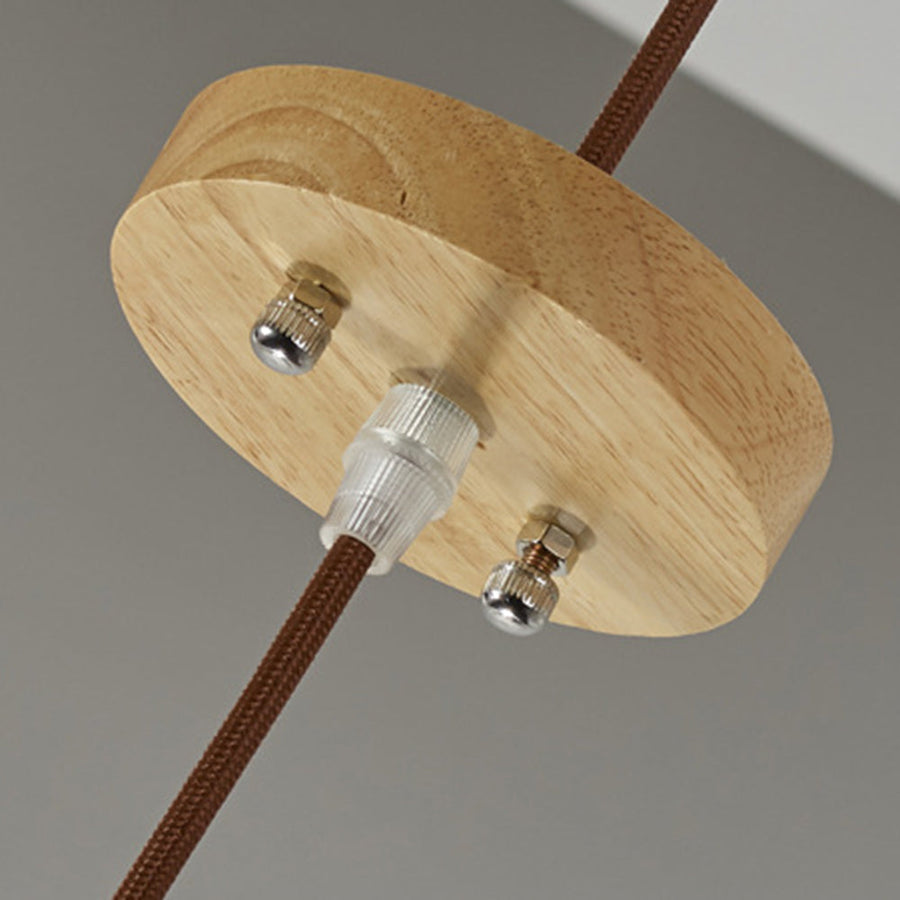 Lampa Wisząca Skandynawska z Drewnianą Klatką i Abażurem