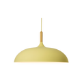 Lampa Wisząca Skandynawska z Okrągłym Kloszem i Drewnianym Akcentem