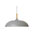 Lampa Wisząca Skandynawska z Okrągłym Kloszem i Drewnianym Akcentem
