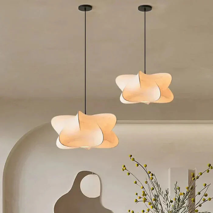 Lampa Wisząca Skandynawska z Organicznym Kloszem w Stylu Wabi Sabi