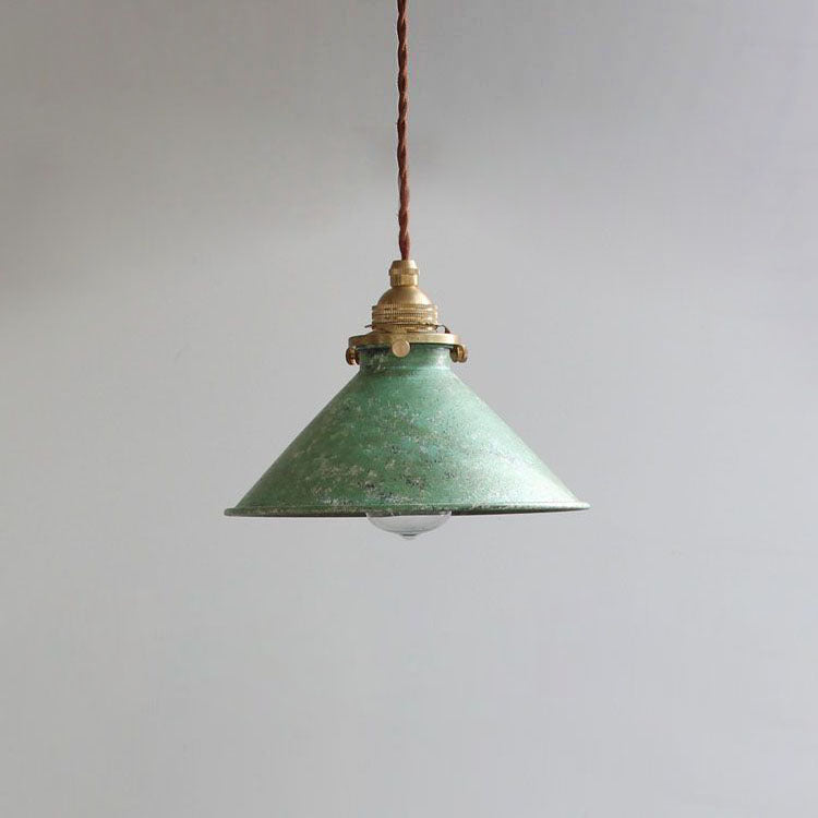 Lampa Wisząca Vintage Rustykalny Styl z Metalowym Kloszem Stożkowym